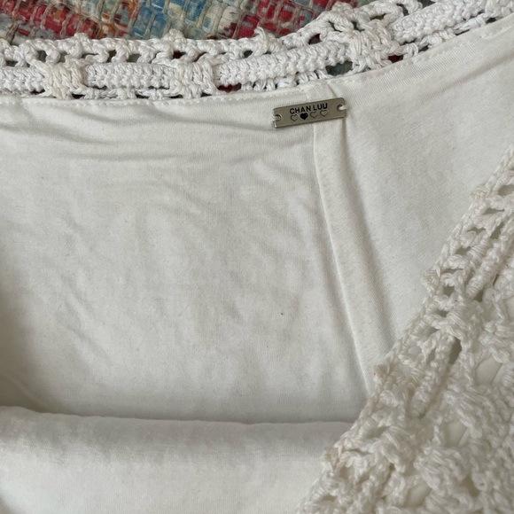 Women’s Chan Luu white lined crochet drawstring waist sz small EUC! - Picture 4 of 10